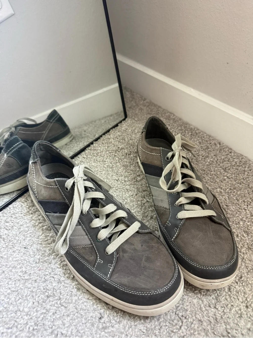 Skechers USA Leather Sneakers Shoes Brown Casual Lace Up SN 62535 Mens Size 13